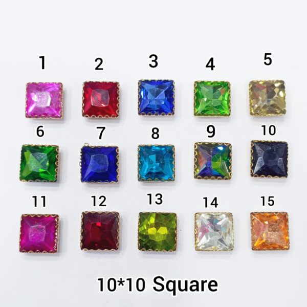 SQUARE STONES 10*10mm (12 PCS PACK)